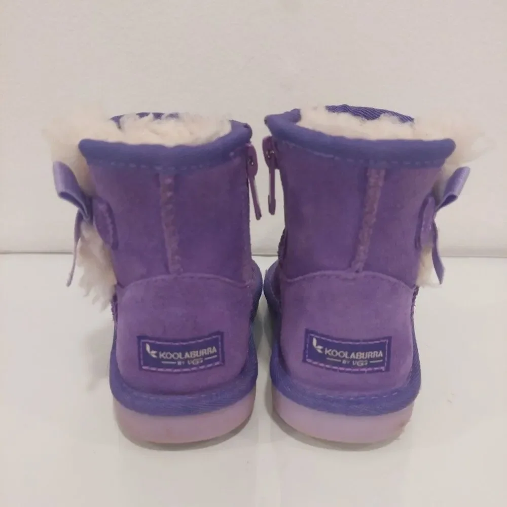 Girls' Koolaburra UGG Toddler Victoria Mini Winter Boots Sz 6 Passion Flower Zip